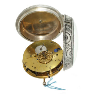 French silver cased coach clock in excellent condition Circa 1790