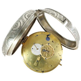 French silver cased coach clock in excellent condition Circa 1790