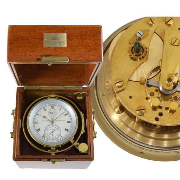 German brass marine chronometer in rare original condition Circa 1965 German brass marine chronometer in rare original condition Circa 1965