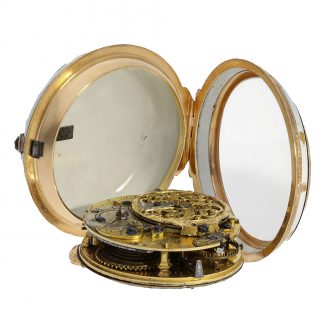 French gold enamel verge watch with floral case decoration Circa 1740