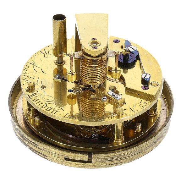 Important English brass marine box chronometer Circa 1824 Important English brass marine box chronometer Circa 1824