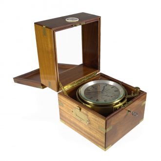 English brass deck chronometer with eight day movement Circa 1920