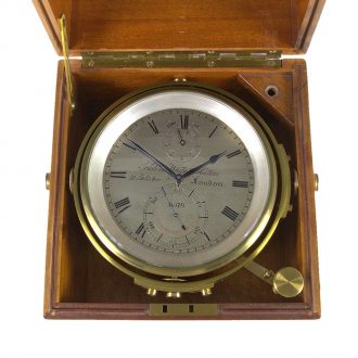 English brass deck chronometer with eight day movement Circa 1920