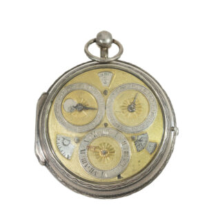 English silver astronomical watch with six complications Circa 1690