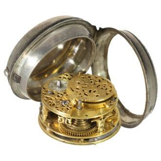 English silver astronomical watch with six complications Circa 1690