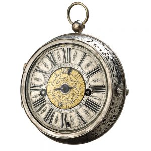 Heavy French open faced oignon pocket watch Circa 1700