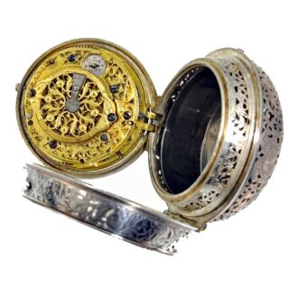 Heavy French open faced oignon pocket watch Circa 1700