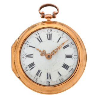 Dutch verge pocket watch in 22k gold pair cases Circa 1763