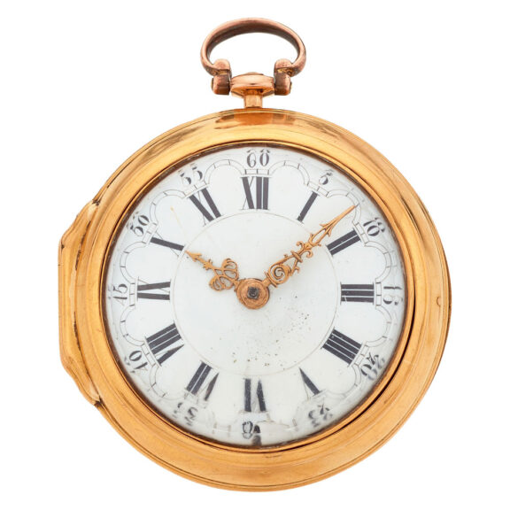 Dutch verge pocket watch in 22k gold pair cases Circa 1763 Dutch verge pocket watch in 22k gold pair cases Circa 1763