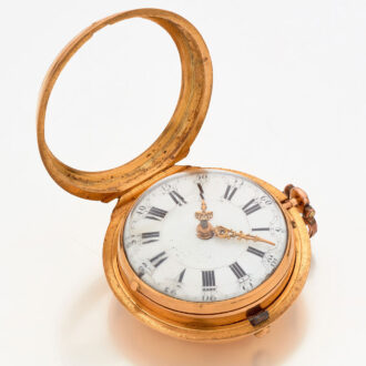 Dutch verge pocket watch in 22k gold pair cases Circa 1763