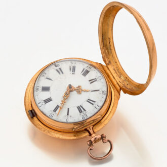 Dutch verge pocket watch in 22k gold pair cases Circa 1763