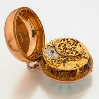 Dutch verge pocket watch in 22k gold pair cases Circa 1763