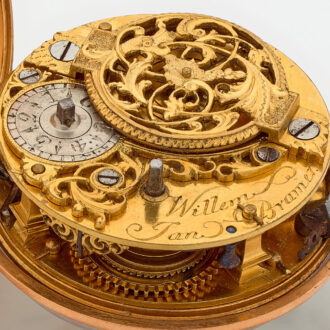Dutch verge pocket watch in 22k gold pair cases Circa 1763
