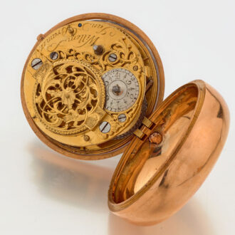 Dutch verge pocket watch in 22k gold pair cases Circa 1763