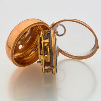 Dutch verge pocket watch in 22k gold pair cases Circa 1763