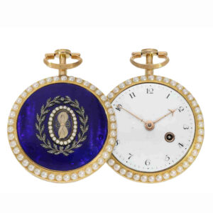 English gold enamel pocket watch with a very early anchor escapement Circa 1790