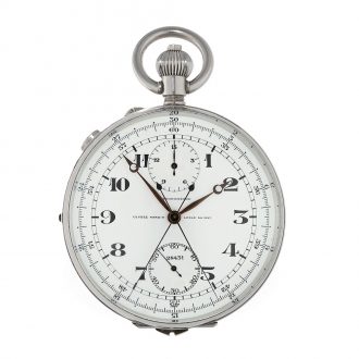 Swiss steel chronometer with split seconds chronograph Circa 1940