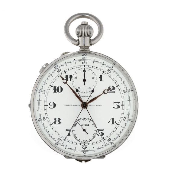 Swiss steel chronometer with split seconds chronograph Circa 1940
