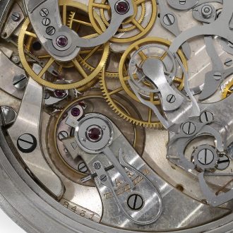 Swiss steel chronometer with split seconds chronograph Circa 1940