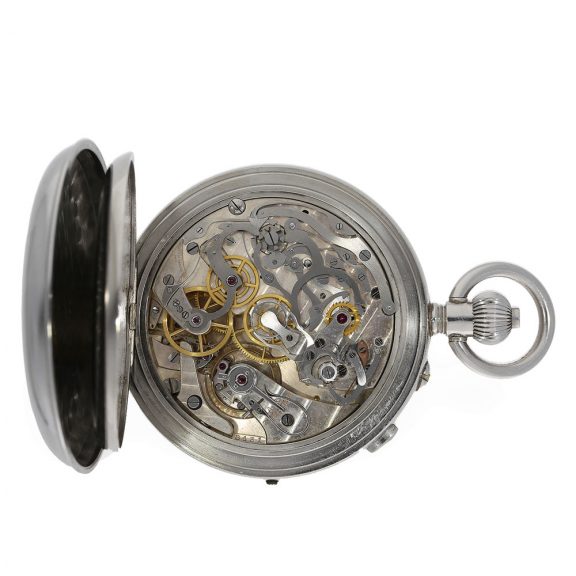Swiss steel chronometer with split seconds chronograph Circa 1940 Swiss steel chronometer with split seconds chronograph Circa 1940