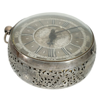 English silver carriage clock with transport box Circa 1700