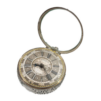 English silver carriage clock with transport box Circa 1700