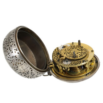 English silver carriage clock with transport box Circa 1700