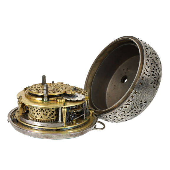 English silver carriage clock with transport box Circa 1700 English silver carriage clock with transport box Circa 1700