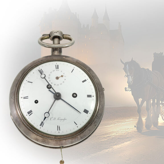 Belgian French silver coach clock in excellent original condition Circa 1810 Belgian French silver coach clock in excellent original condition Circa 1810