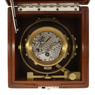 American marine chronometer from WWII with power reserve indicator Circa 1943