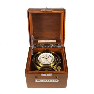 American marine chronometer from WWII with power reserve indicator Circa 1943