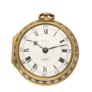 English 18 carat gold and enamel cylinder watch England 1774