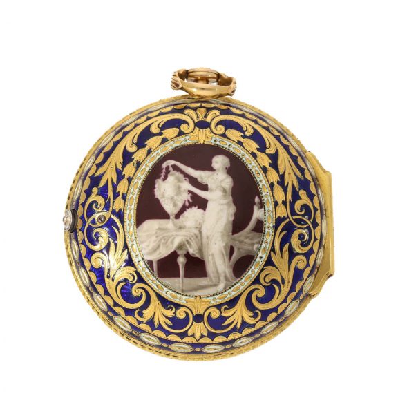 English 18 carat gold and enamel cylinder watch England 1774 English 18 carat gold and enamel cylinder watch England 1774