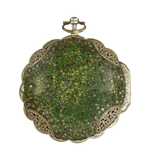 English silver small coach clock repeater with jewels Circa 1692 English silver small coach clock repeater with jewels Circa 1692