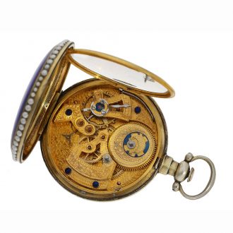 The movements are fire gold plated, have a Fleurier calibre, a mock pendulum and an anchor escapement