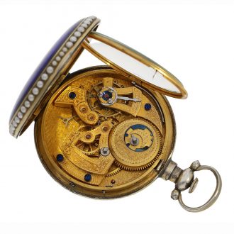 The movements are fire gold plated, have a Fleurier calibre, a mock pendulum and an anchor escapement