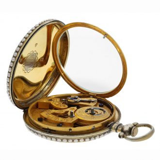 The movements are fire gold plated, have a Fleurier calibre, a mock pendulum and an anchor escapement