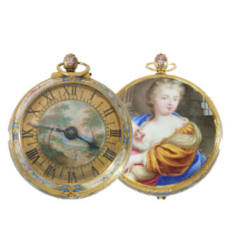French 22 Carat gold and enamel pendant watch Circa 1685