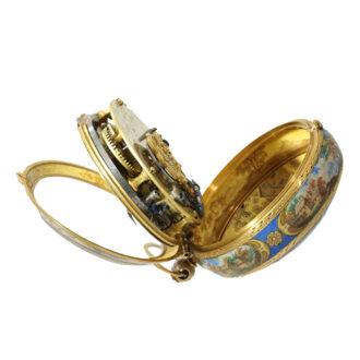 French 22 Carat gold and enamel pendant watch Circa 1685