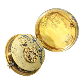 French 22 Carat gold and enamel pendant watch Circa 1685