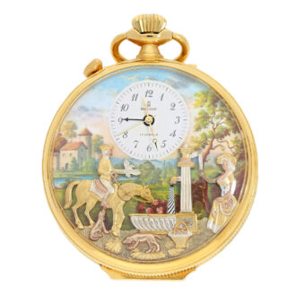 Swiss musical lever watch with automaton and alarm Circa 2010