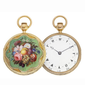 Rare gold enamel French made pocket watch for the Ottoman market Circa 1820