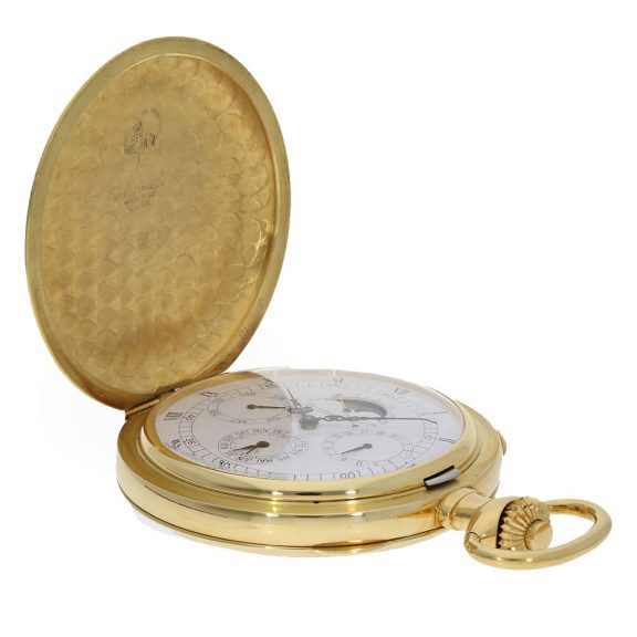 Swiss 18K gold hunting cased astronomical lever watch Circa 1980 Swiss 18K gold hunting cased astronomical lever watch Circa 1980