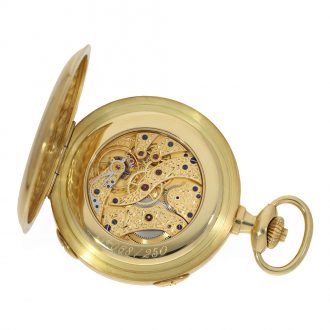 Swiss 18K gold hunting cased astronomical lever watch Circa 1980