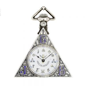 Rare Swiss silver triangular form Masonic watch Circa 1930