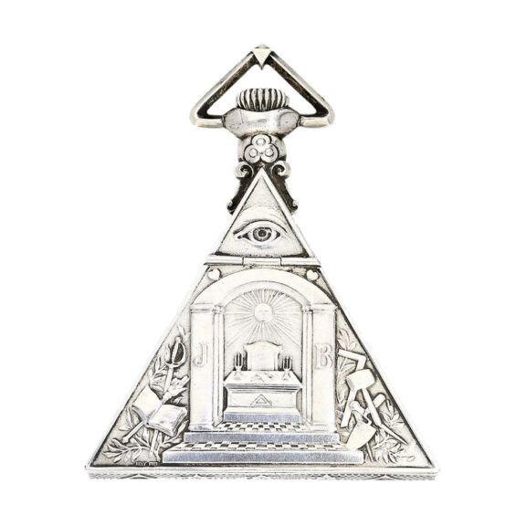 Rare Swiss silver triangular form Masonic watch Circa 1930 Rare Swiss silver triangular form Masonic watch Circa 1930