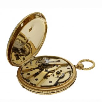 The bridge movement has a cylinder escapement The bridge movement has a cylinder escapement