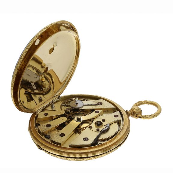 The bridge movement has a cylinder escapement The bridge movement has a cylinder escapement