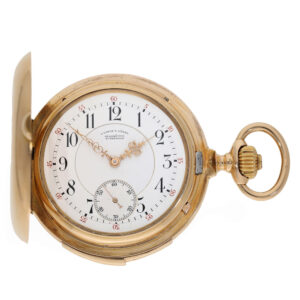 German 18 carat gold hunting cased quarter repeater Circa 1899