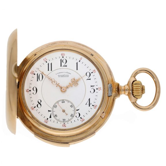 German 18 carat gold hunting cased quarter repeater Circa 1899 German 18 carat gold hunting cased quarter repeater Circa 1899